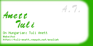 anett tuli business card